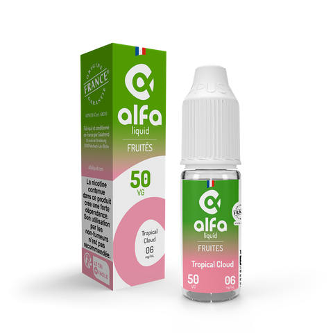 E-liquide Tropical Cloud Alfaliquid, flacon de 10 mL