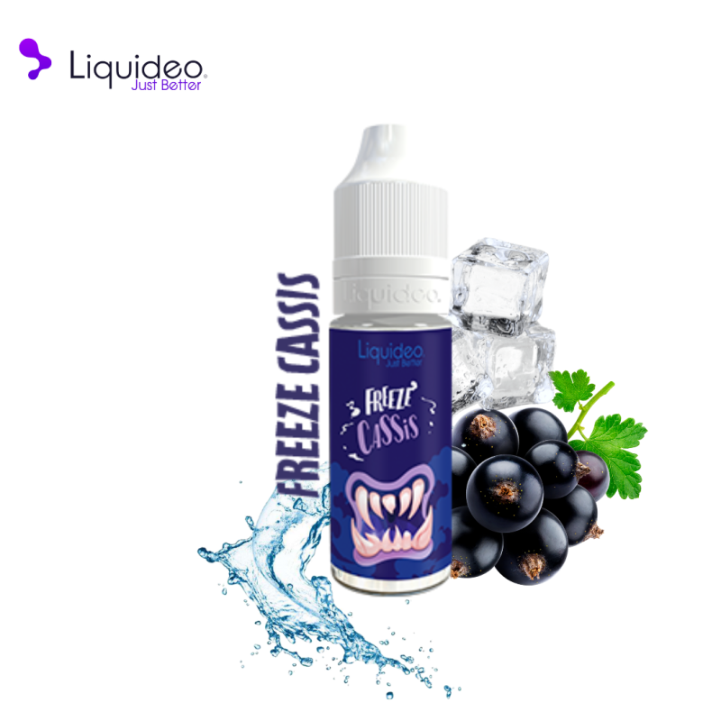 E-liquide Cassis Liquideo Freeze, flacon de 10 mL