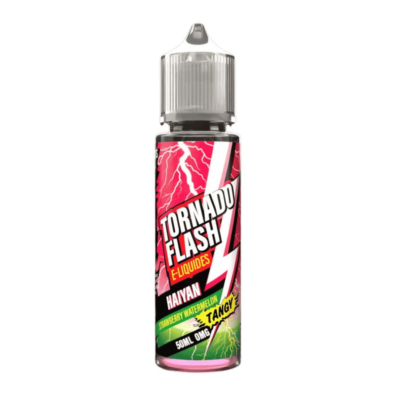 E-liquide Haiyan Pastèque Fraise Acidulé Tornado Flash, flacon de 50 mL