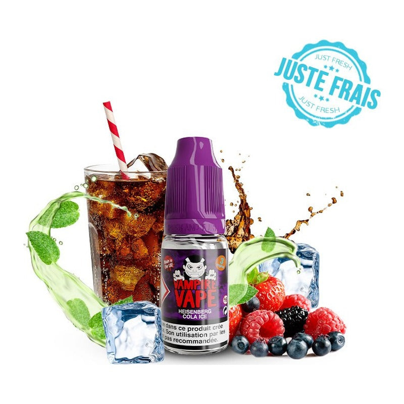 E-liquide Heisenberg Cola Ice Vampire Vape, flacon de 10 mL