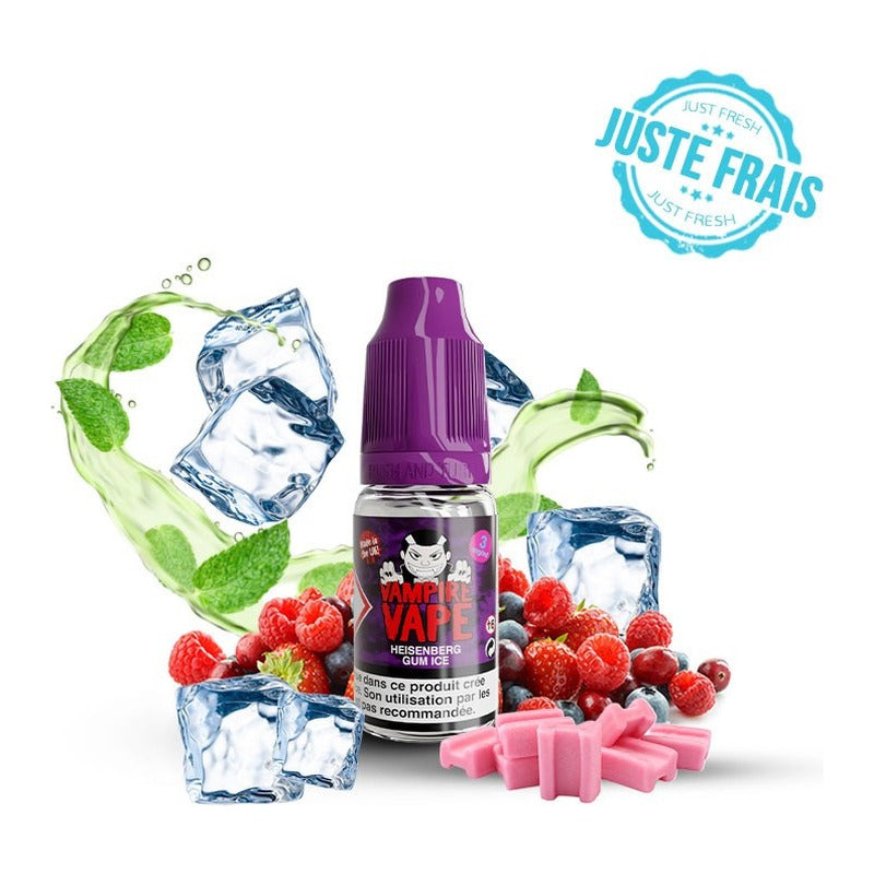 E-liquide Heisenberg Gum Ice Vampire Vape, flacon de 10 mL