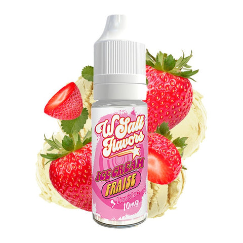 E-liquide Ice Cream Fraise Liquideo Wsalt Flavors aux sels de nicotine, flacon de 10 mL