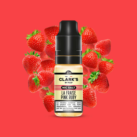E-liquide La Fraise Pink Ruby Clark's by PULP Nic Salt aux sels de nicotine, flacon de 10 mL