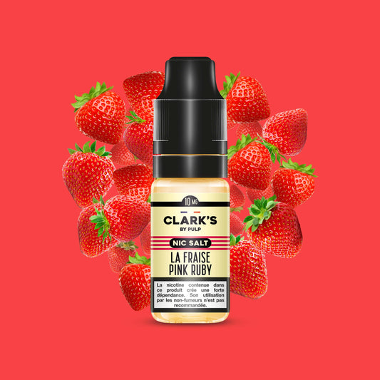E-liquide La Fraise Pink Ruby Clark's by PULP Nic Salt aux sels de nicotine, flacon de 10 mL