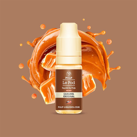 E-liquide Caramel Original PULP Le Pod Liquide aux sels de nicotine, flacon de 10 mL
