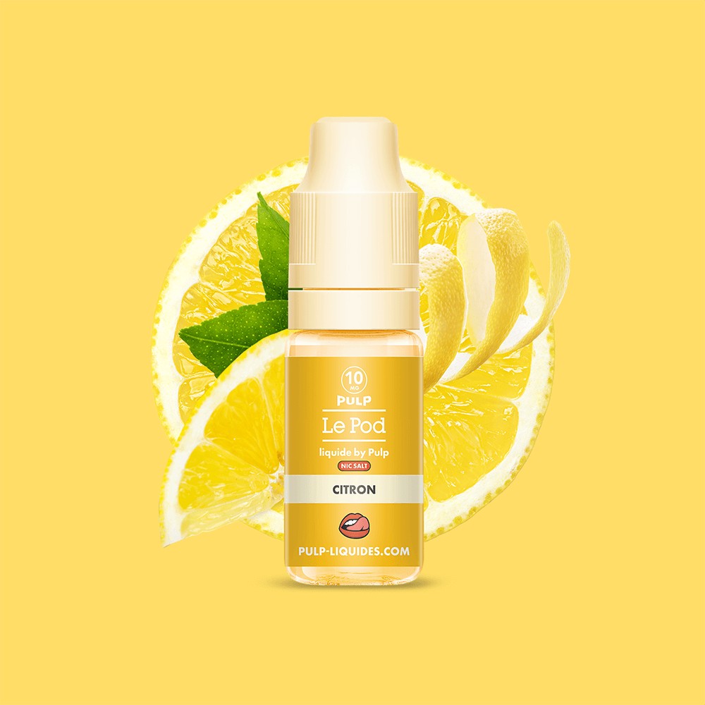 E-liquide Citron PULP Le Pod Liquide aux sels de nicotine, flacon de 10 mL