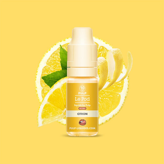 E-liquide Citron PULP Le Pod Liquide aux sels de nicotine, flacon de 10 mL