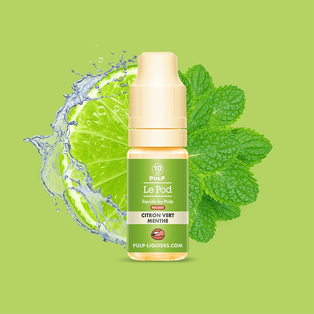 E-liquide Citron Vert Menthe PULP Le Pod Liquide aux sels de nicotine, flacon de 10 mL