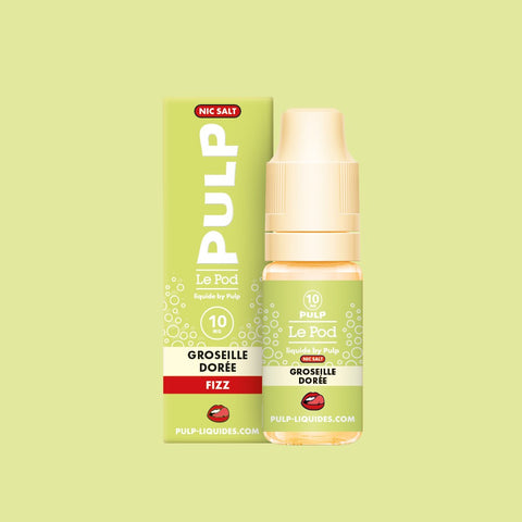 E-liquide Groseille Dorée PULP Le Pod Fizz aux sels de nicotine, flacon de 10 mL