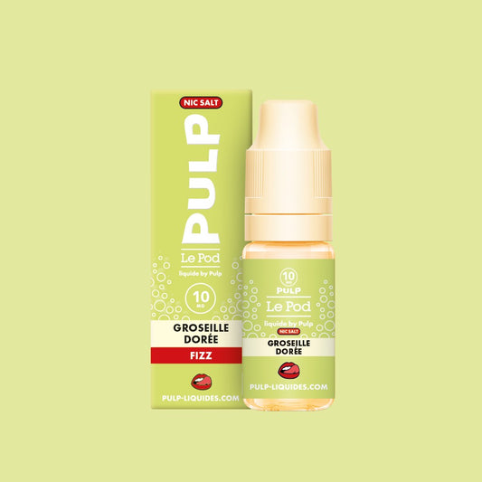 E-liquide Groseille Dorée PULP Le Pod Fizz aux sels de nicotine, flacon de 10 mL