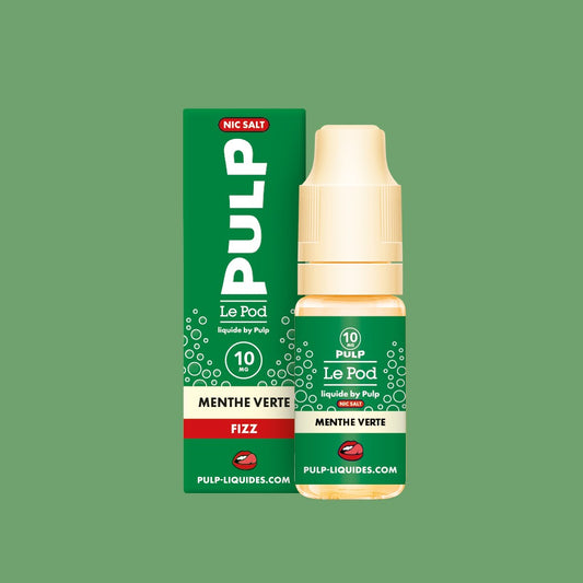 E-liquide Menthe Verte PULP Le Pod Fizz aux sels de nicotine, flacon de 10 mL