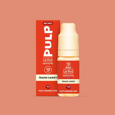 E-liquide Fraise Candy PULP Le Pod Liquide aux sels de nicotine, flacon de 10 mL
