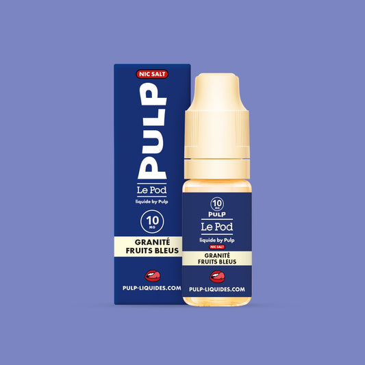 E-liquide Granité Fruits Bleus PULP Le Pod Liquide aux sels de nicotine, flacon de 10 mL