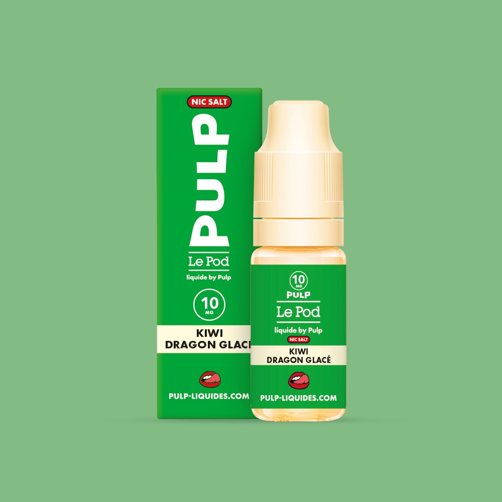 E-liquide Kiwi Dragon Glacé PULP Le Pod Liquide aux sels de nicotine, flacon de 10 mL