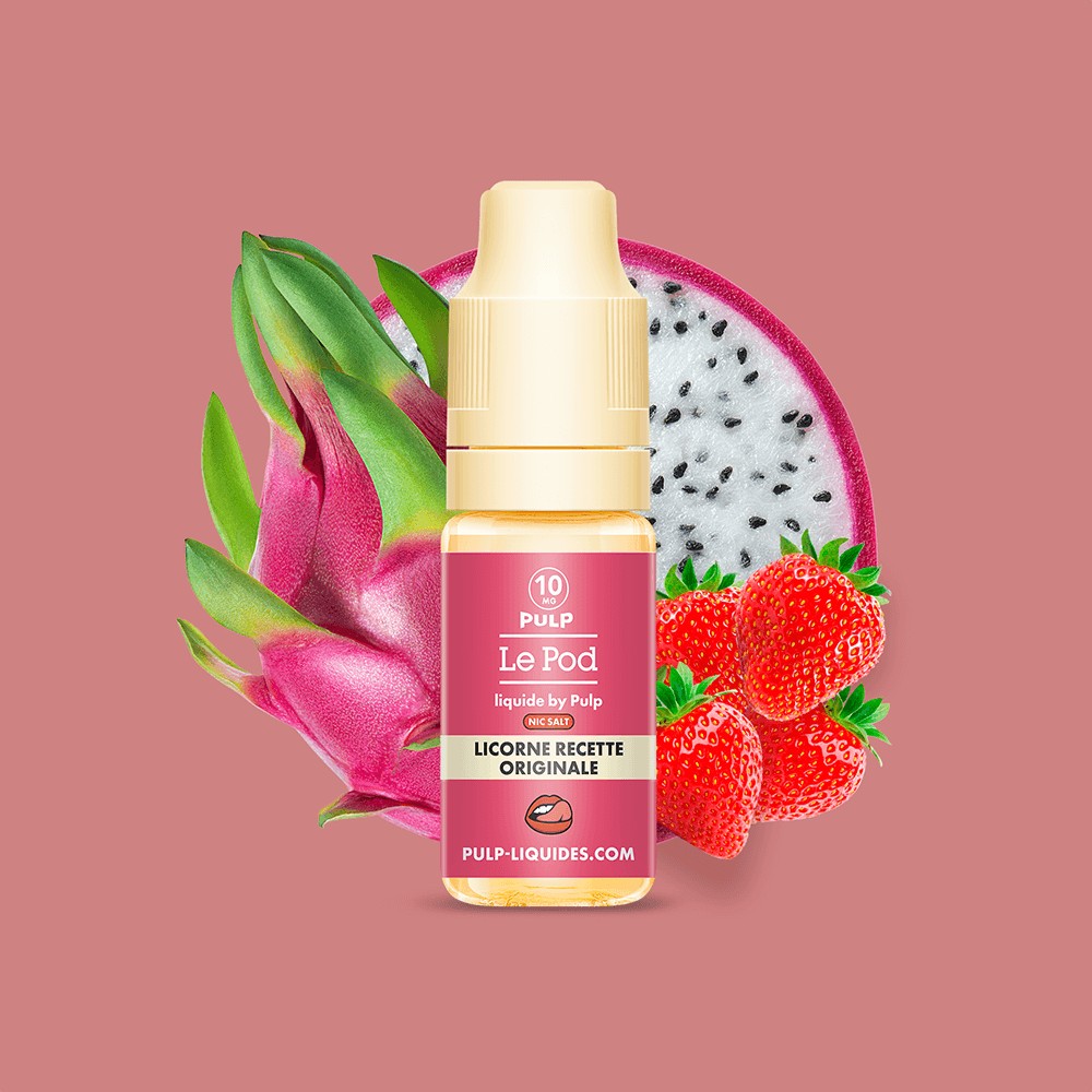 E-liquide Licorne Recette Originale PULP Le Pod Liquide aux sels de nicotine, flacon de 10 mL