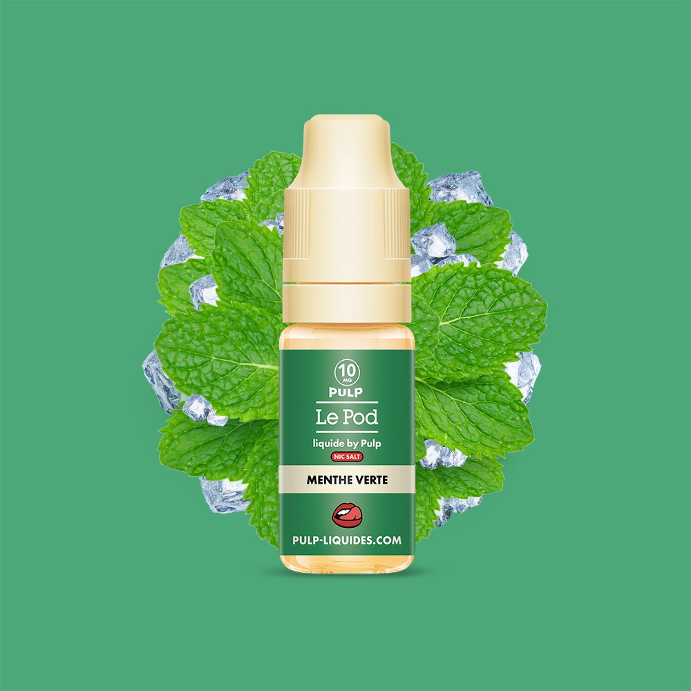 E-liquide Menthe Verte PULP Le Pod Liquide aux sels de nicotine, flacon de 10 mL