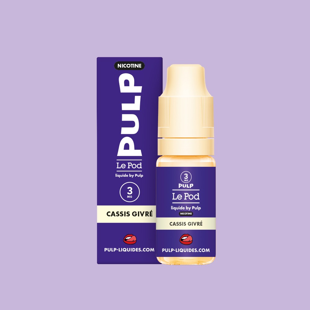 E-liquide Cassis Givré PULP Le Pod Liquide Nic Base, flacon de 10 mL