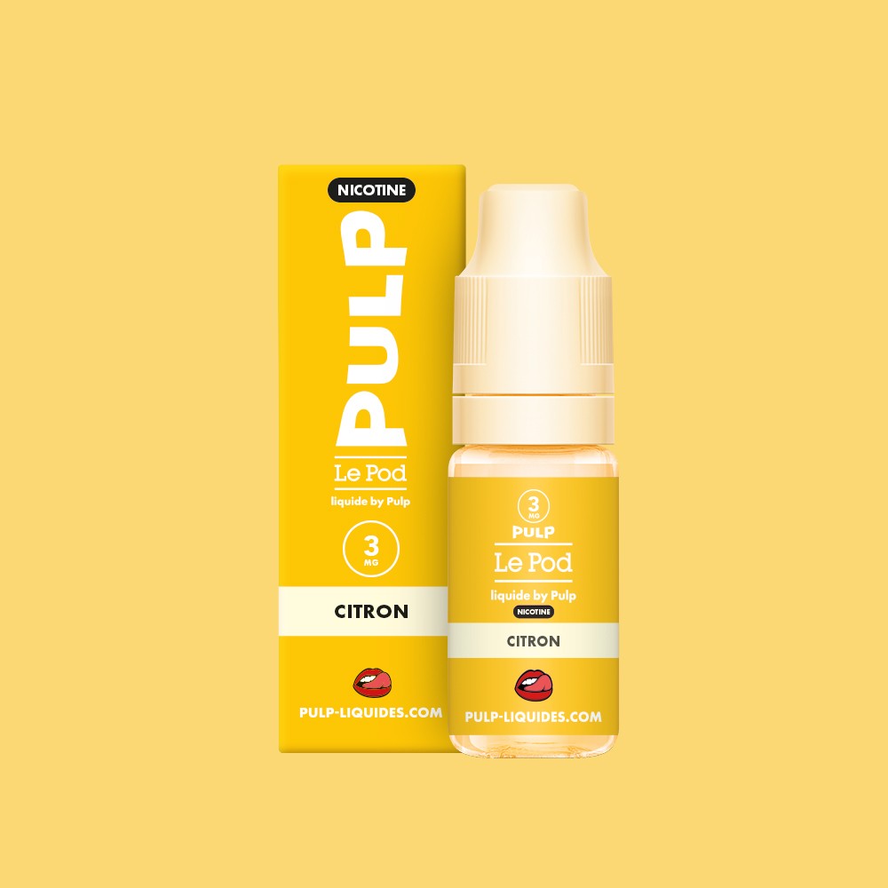 E-liquide Citron PULP Le Pod Liquide Nic Base, flacon de 10 mL