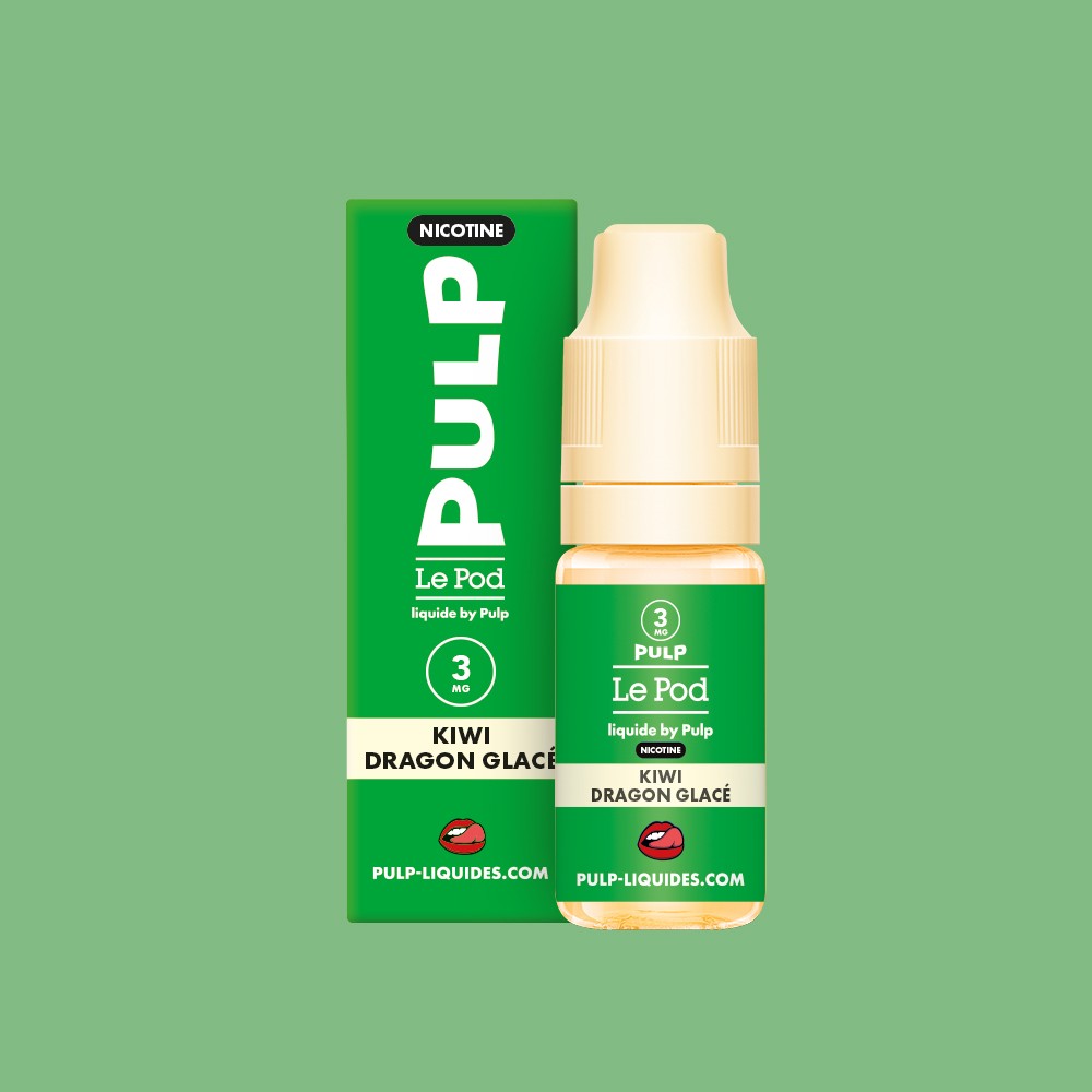 E-liquide Kiwi Dragon Glacé PULP Le Pod Liquide Nic Base, flacon de 10 mL