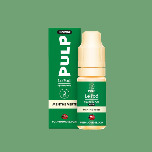 E-liquide Menthe Verte PULP Le Pod Liquide Nic Base, flacon de 10 mL