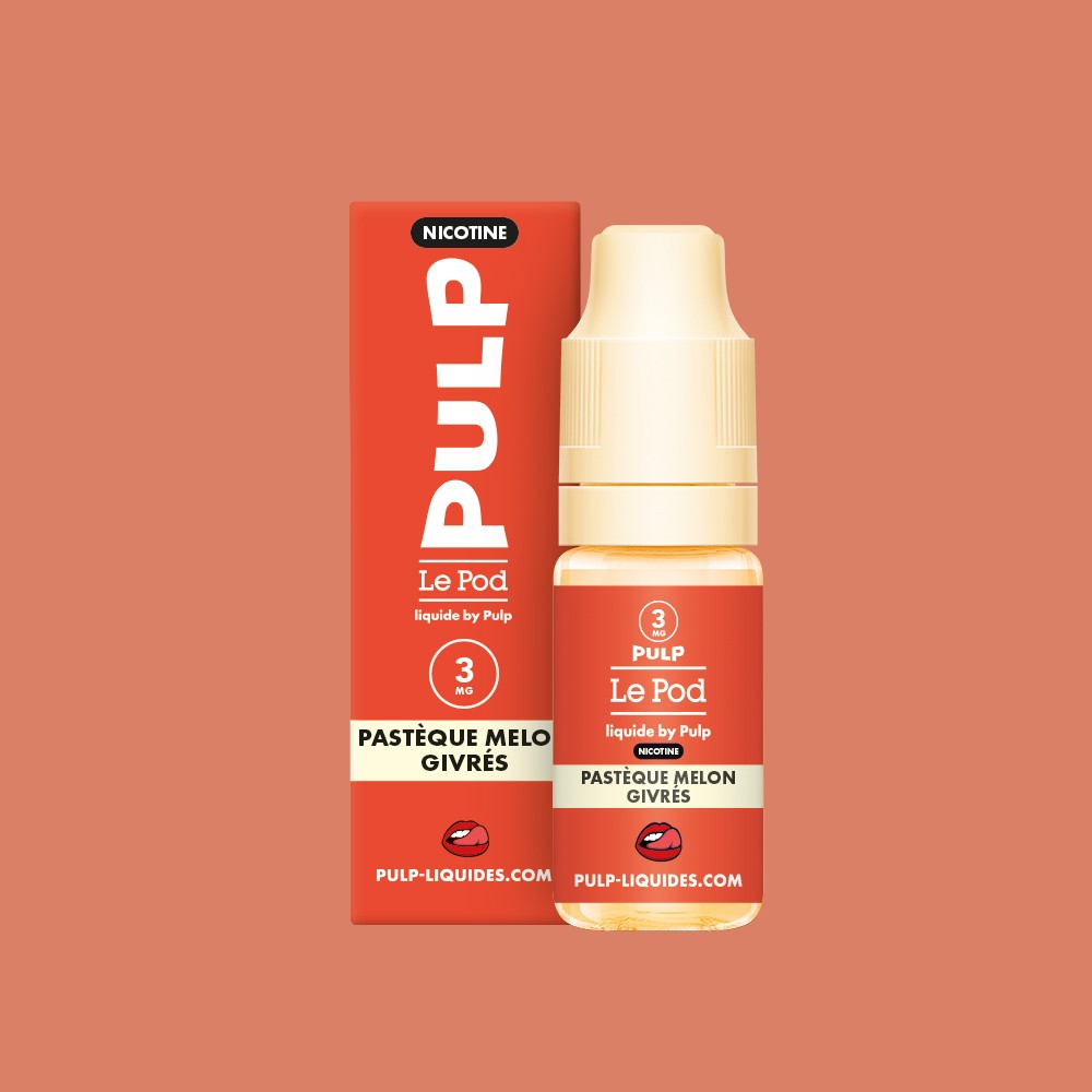 E-liquide Pastèque Melon Givrés PULP Le Pod Liquide Nic Base, flacon de 10 mL