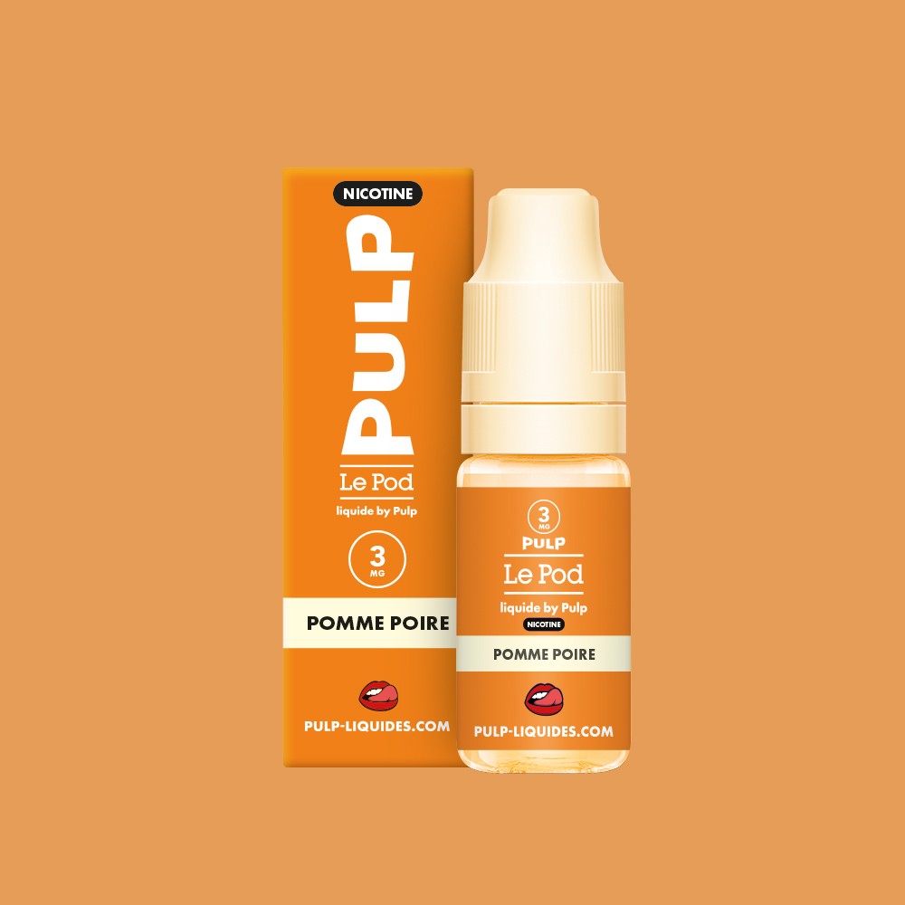 E-liquide Pomme Poire PULP Le Pod Liquide Nic Base, flacon de 10 mL