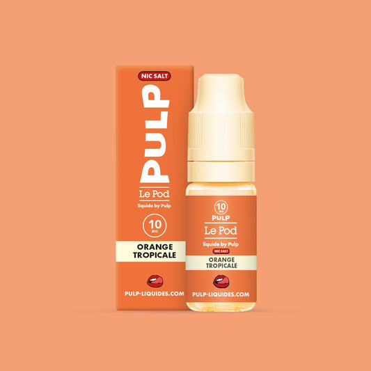 E-liquide Orange Tropicale PULP Le Pod Liquide aux sels de nicotine, flacon de 10 mL