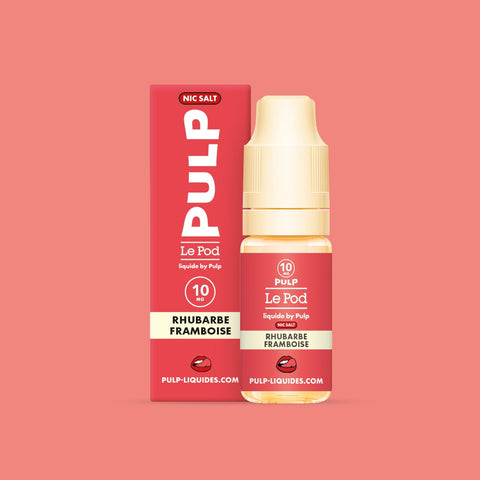 E-liquide Rhubarbe Framboise PULP Le Pod Liquide aux sels de nicotine, flacon de 10 mL