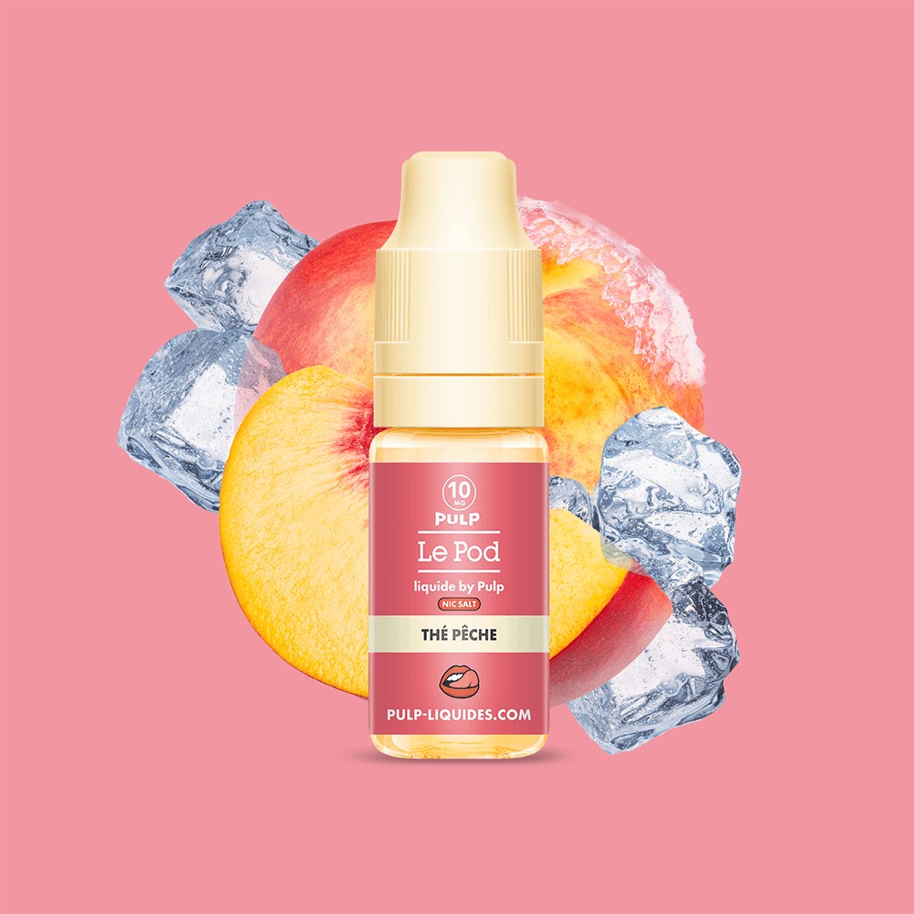 E-liquide Thé Pêche PULP Le Pod Liquide aux sels de nicotine, flacon de 10 mL