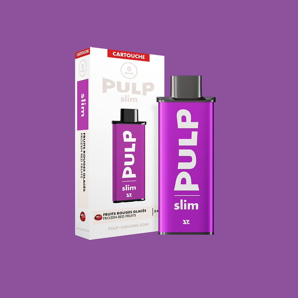 Cartouche pré-remplie Le Pod Slim PULP Fruits Rouges Glacés et son emballage