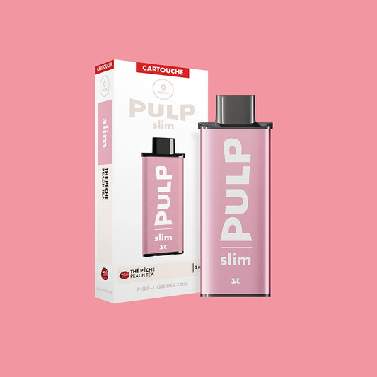 Cartouche pré-remplie Le Pod Slim PULP Thé Pêche et son emballage