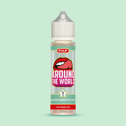 E-liquide Macaron Framboise de Paris PULP Around the World, flacon de 50 mL