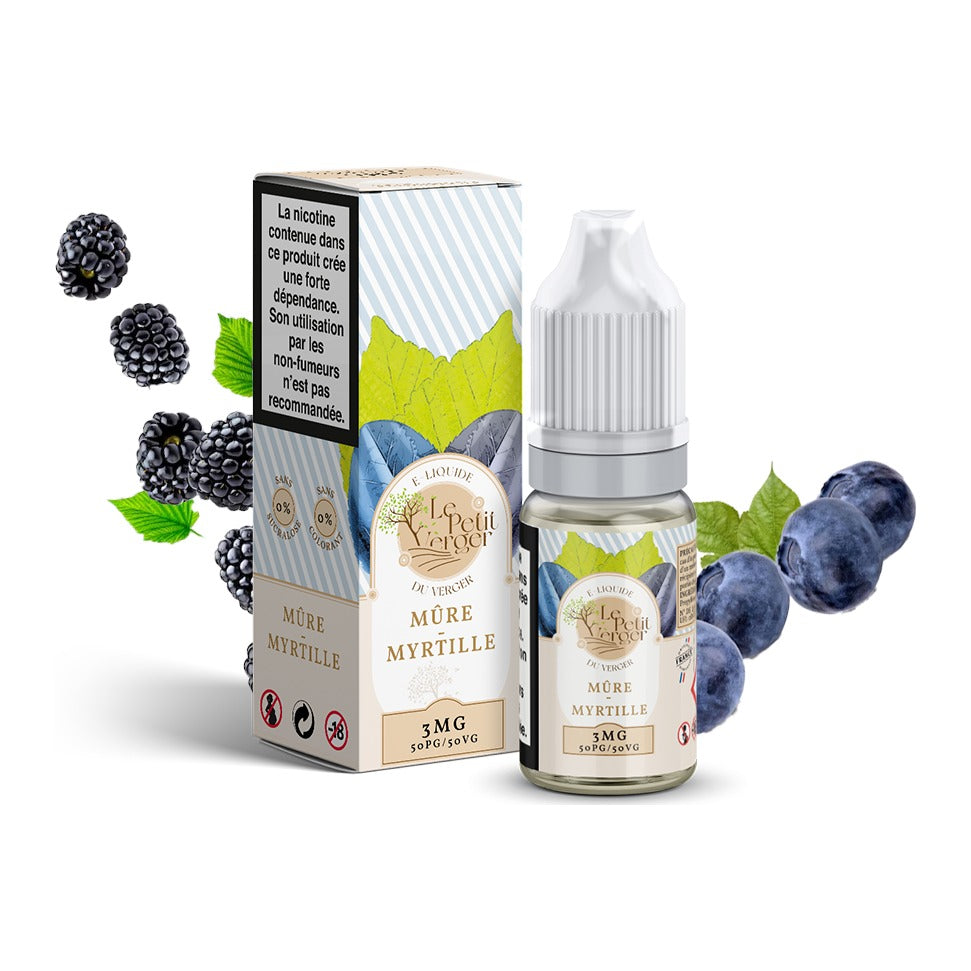 E-liquide Mûre Myrtille Savourea Le Petit Verger, flacon de 10 mL
