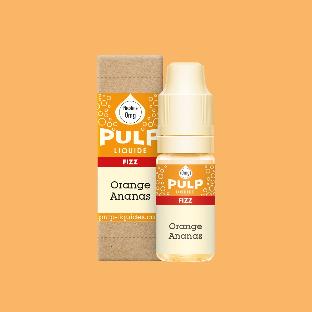 E-liquide Orange Ananas PULP Fizz, flacon de 10 mL