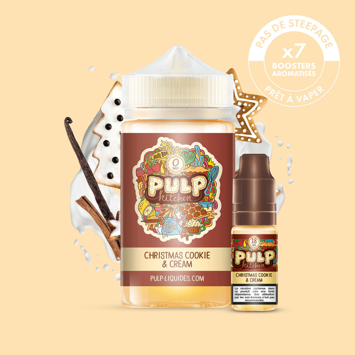 Pack Christmas Cookie & Cream PULP Kitchen 200 mL en 6 mg/mL