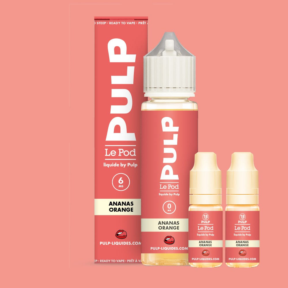 Pack Ananas Orange PULP Le Pod Liquide Nic Base 60 mL en 6 mg/mL