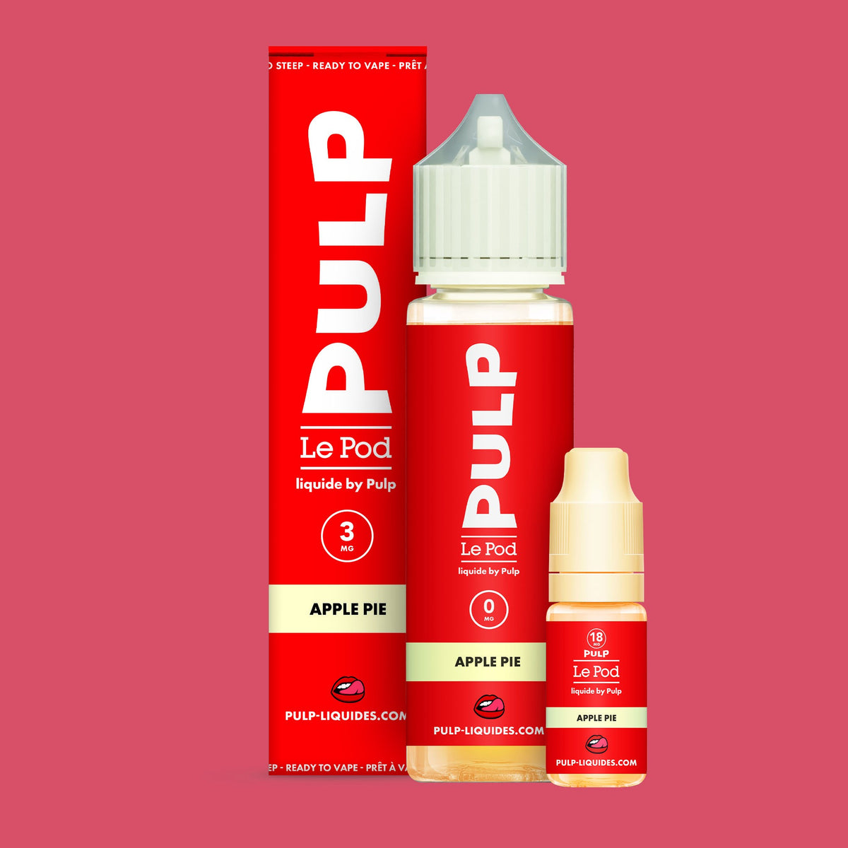 Pack Apple Pie PULP Le Pod Liquide Nic Base 60 mL en 3 mg/mL