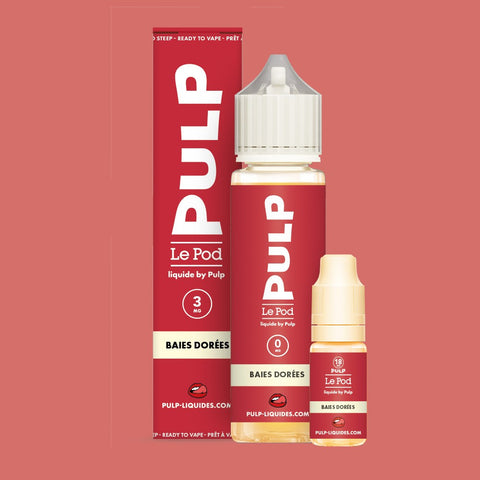 Pack Baies Dorées PULP Le Pod Liquide Nic Base 60 mL en 3 mg/mL