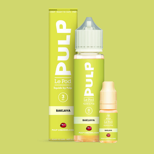 Pack Baklava PULP Le Pod Liquide Nic Base 60 mL en 3 mg/mL