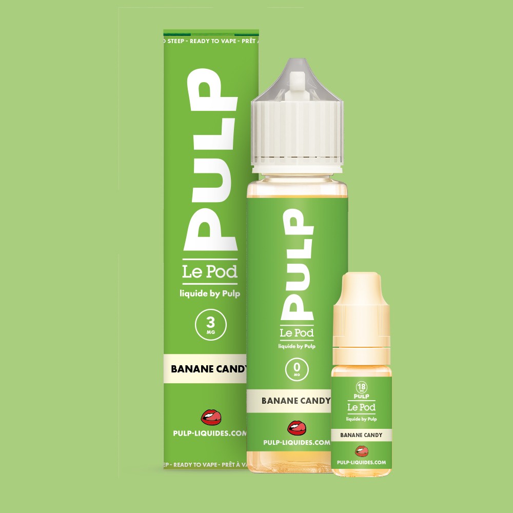 Pack Banane Candy PULP Le Pod Liquide Nic Base 60 mL en 3 mg/mL