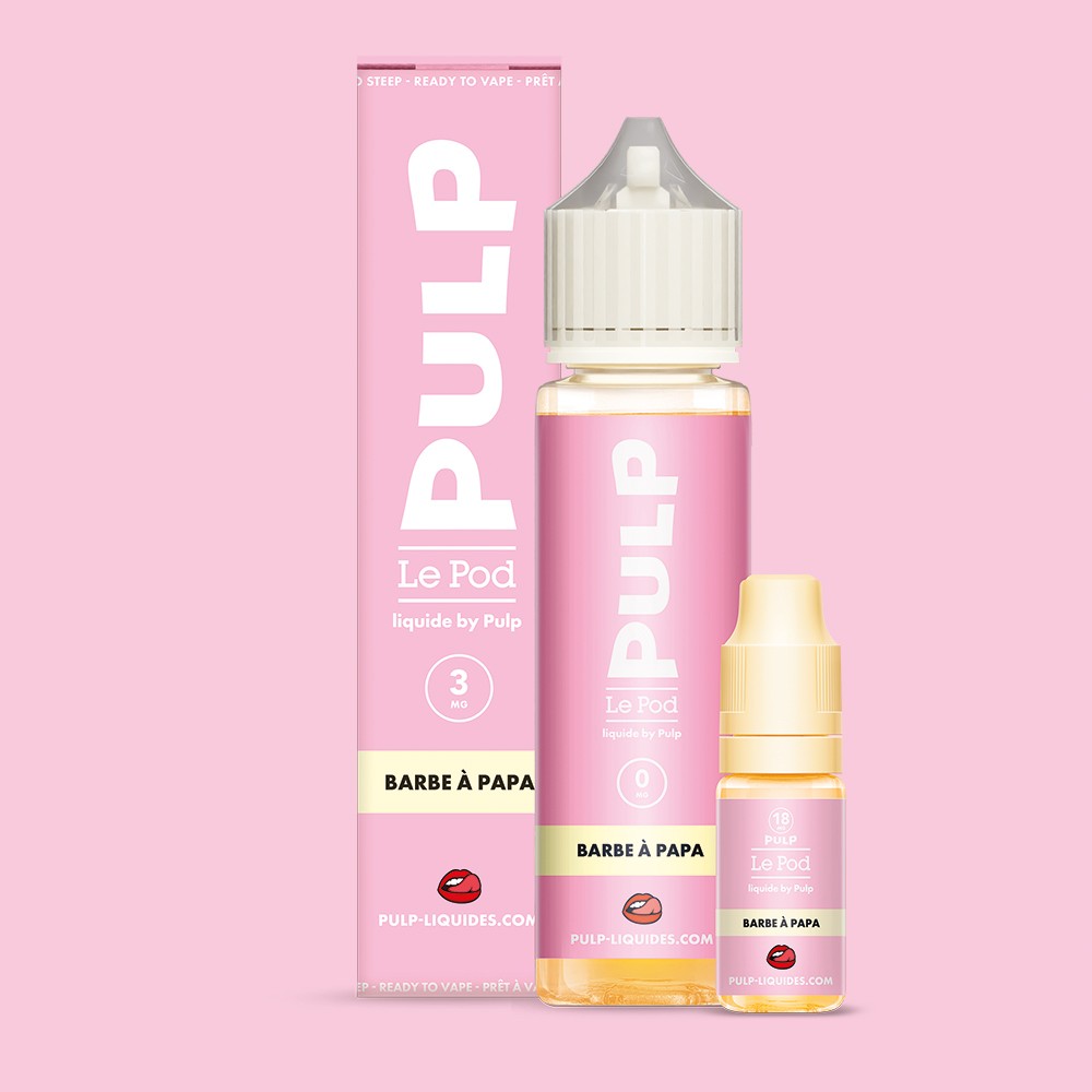 Pack Barbe à Papa PULP Le Pod Liquide Nic Base 60 mL en 3 mg/mL