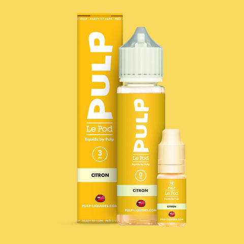 Pack Citron PULP Le Pod Liquide Nic Base 60 mL en 3 mg/mL