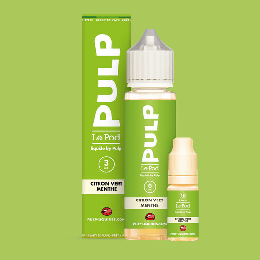 Pack Citron Vert Menthe PULP Le Pod Liquide Nic Base 60 mL en 3 mg/mL
