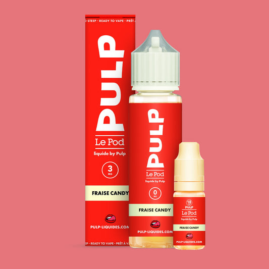 Pack Fraise Candy PULP Le Pod Liquide Nic Base 60 mL en 3 mg/mL