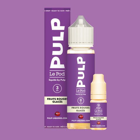 Pack Fruits Rouges Glacés PULP Le Pod Liquide Nic Base 60 mL en 3 mg/mL
