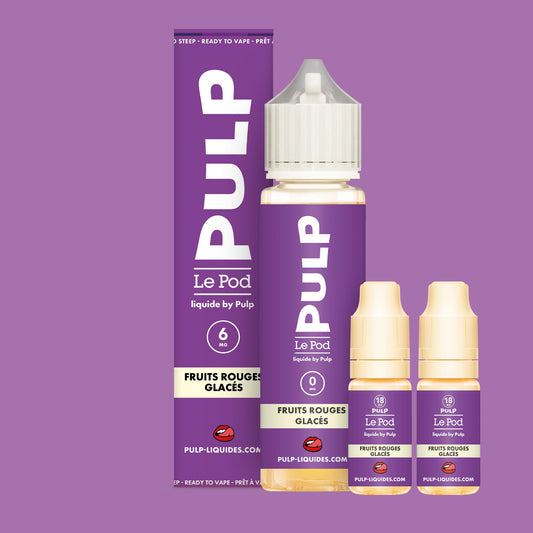 Pack Fruits Rouges Glacés PULP Le Pod Liquide Nic Base 60 mL en 6 mg/mL