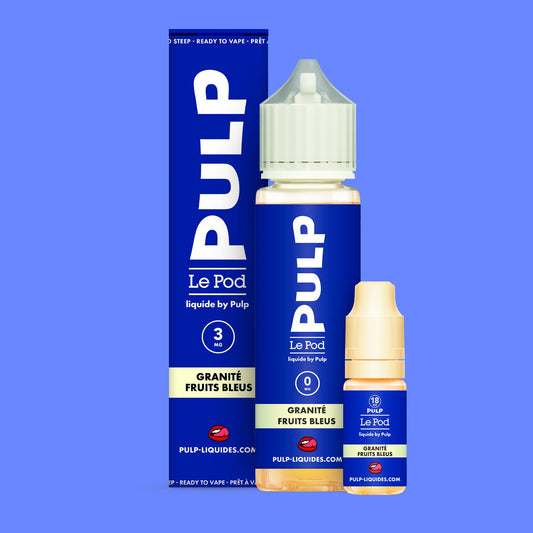 Pack Granité Fruits Bleus PULP Le Pod Liquide Nic Base 60 mL en 3 mg/mL