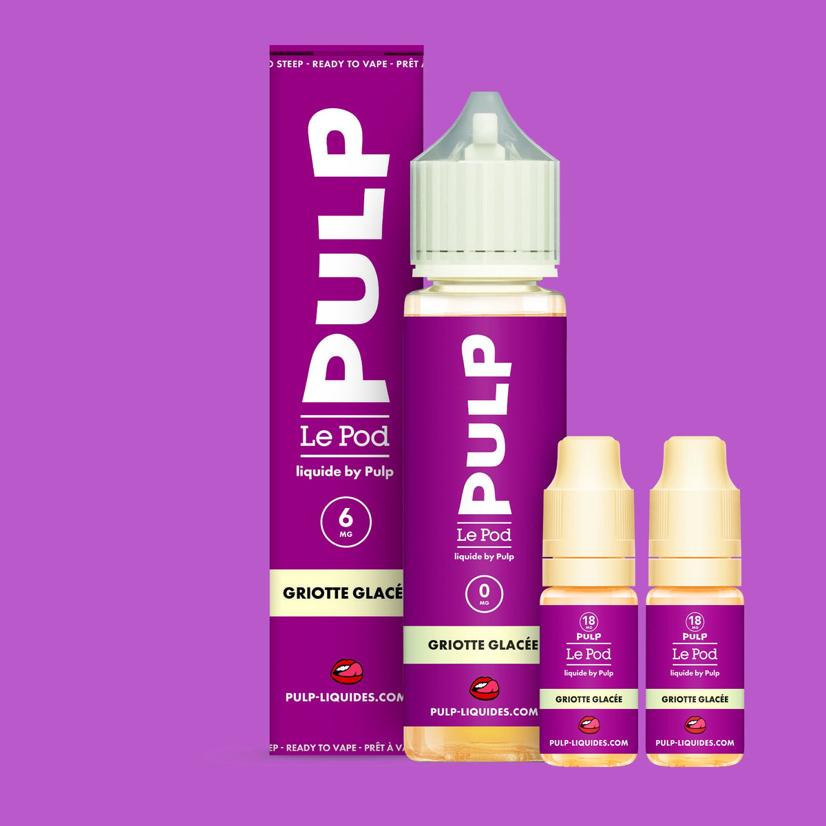 Pack Griotte Glacée PULP Le Pod Liquide Nic Base 60 mL en 6 mg/mL