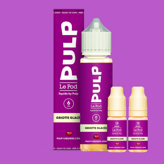 Pack Griotte Glacée PULP Le Pod Liquide Nic Base 60 mL en 6 mg/mL