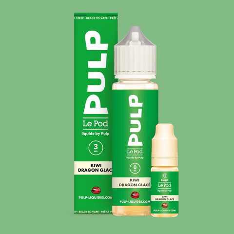 Pack Kiwi Dragon Glacé PULP Le Pod Liquide Nic Base 60 mL en 3 mg/mL